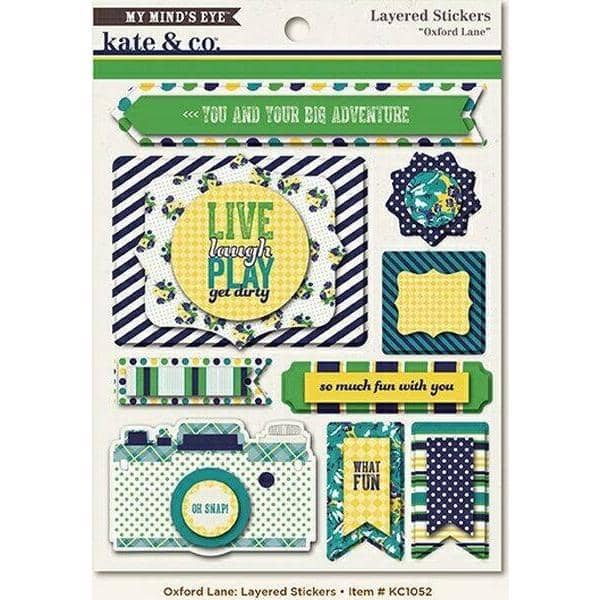 My Mind's Eye Kate & Co. Oxford Lane Layered Stickers