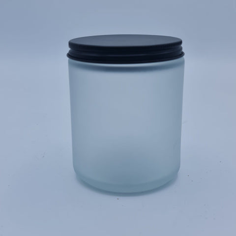 Frosted Glass Jar 250ml - Black metal lid