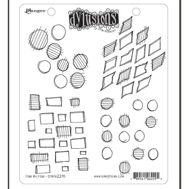 Dylusions Cling Rubber Stamp - Four By Four