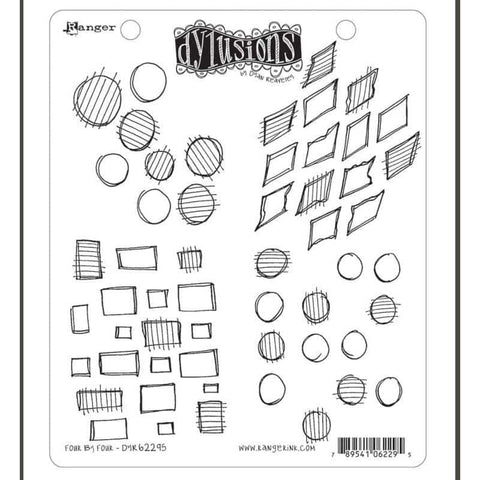 Dylusions Cling Rubber Stamp - Four By Four