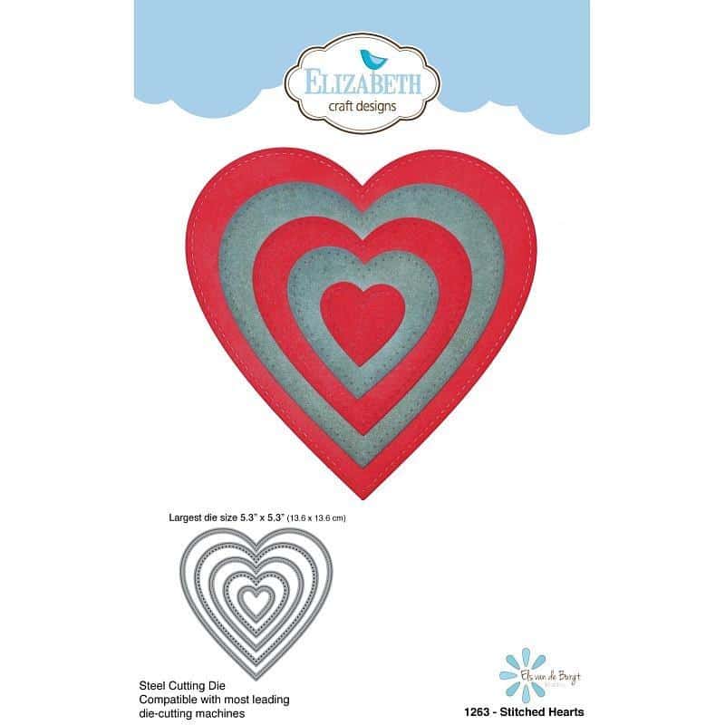 Elizabeth Craft Designs Die - Stitched Hearts