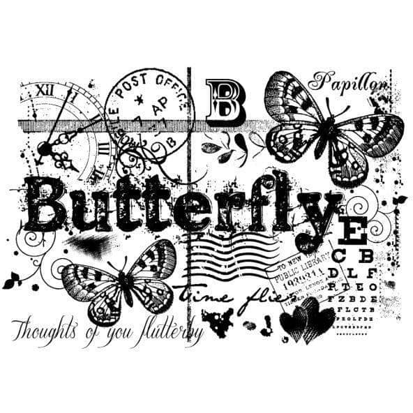 Woodware Clear Singles Stamp- Butterfly Collage