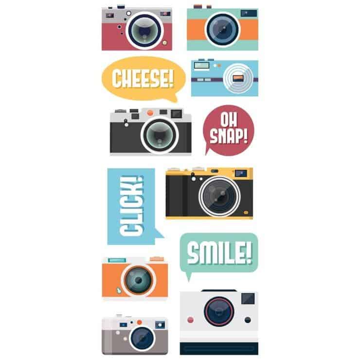 Paper House Productions 3D Puffy Sticker - Cameras