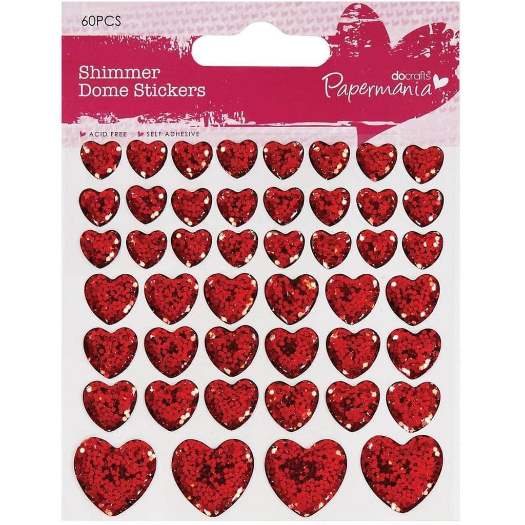 Papermania Shimmer Heart Stickers (46pcs)