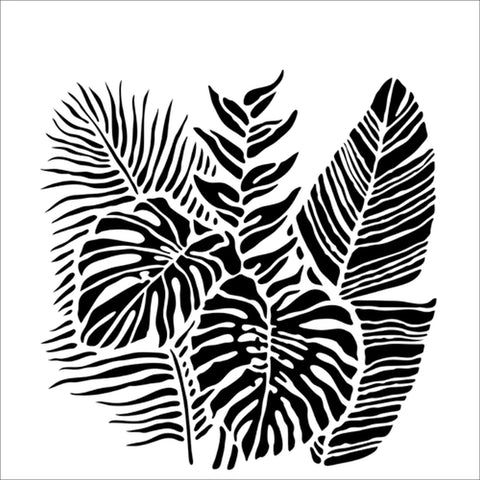 TCW 12x2 Stencil - Tropical Fronds