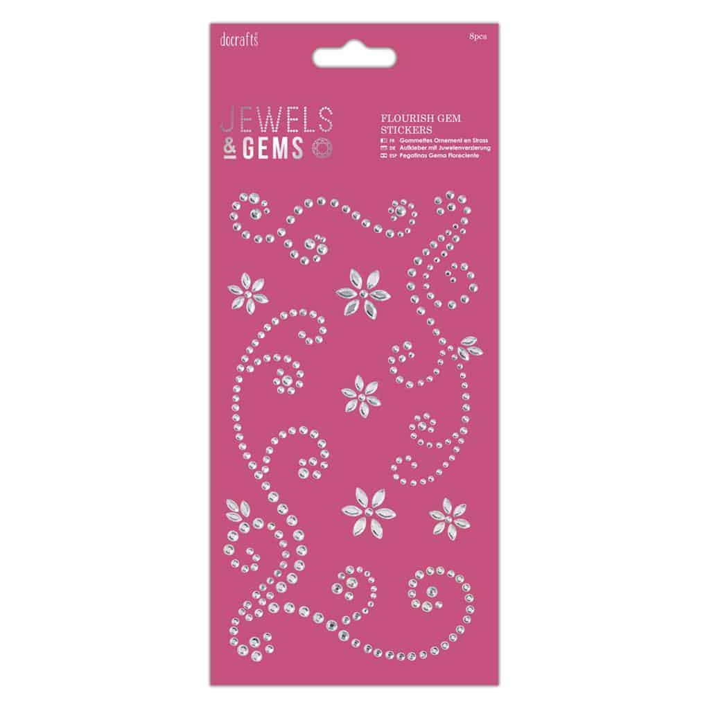 Papermania Adhesive Gem Sentiment - Flourishes