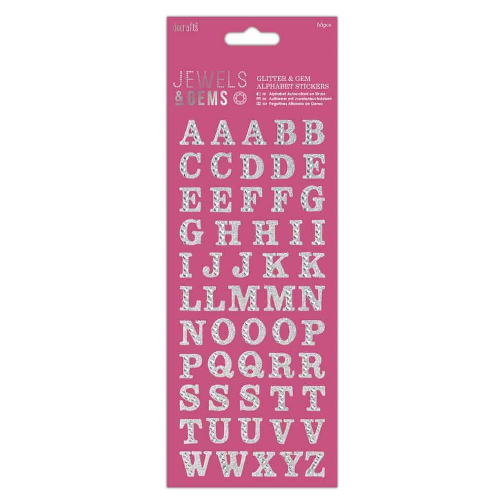 Papermania Adhesive Gem Sentiment - Alphabets