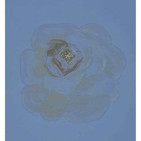 Decoupage Napkin - Foiled Diecut Rose Off White