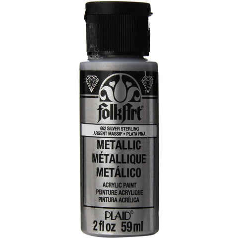 FolkArt ® Metallics Acrylic Paint - Silver Sterling, 2 oz
