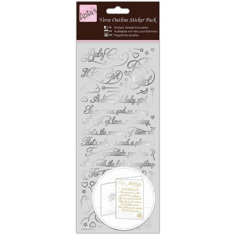 Anita's Outline Stickers - Verses - Baby Girl - Silver