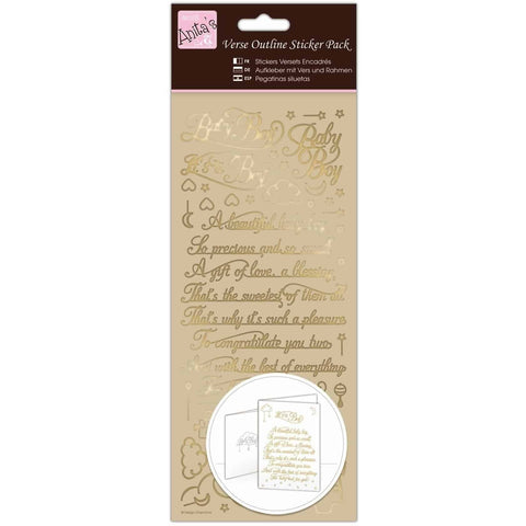 Anita's Outline Stickers - Verses - Baby Boy - Gold