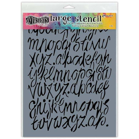 Dylusion Large Stencil 9x12" - Modern Script