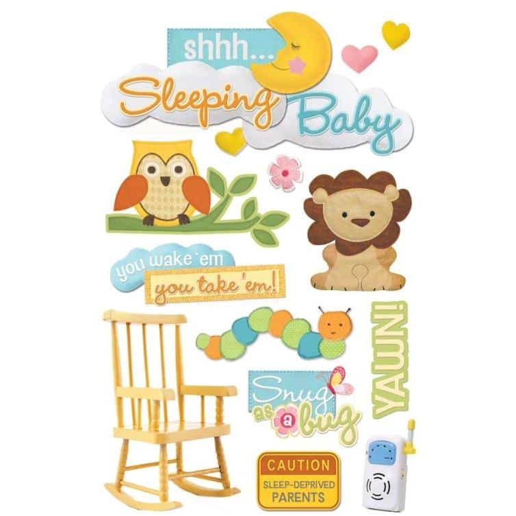 Paper House Productions 3D Sticker - Sleeping Baby