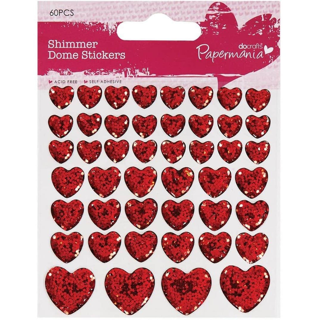 Papermania Shimmer Heart Stickers (46pcs)