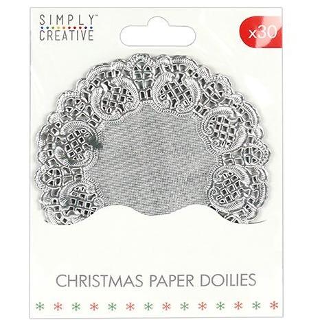 Simply Creative Christmas Basics Paper Doilies Silver