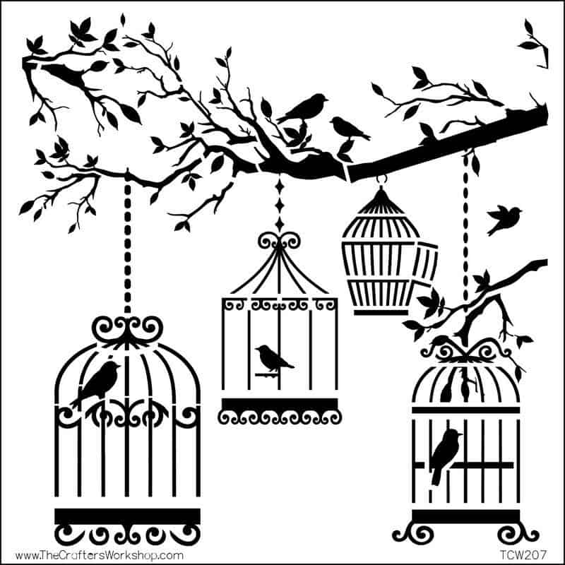 The Crafters Workshop 6x6 Stencil - Birds of a Feather
