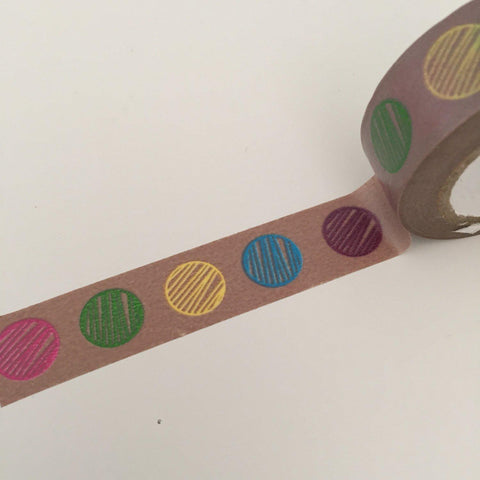 Dovecraft Washi Tape - Rainbow sketchy dots