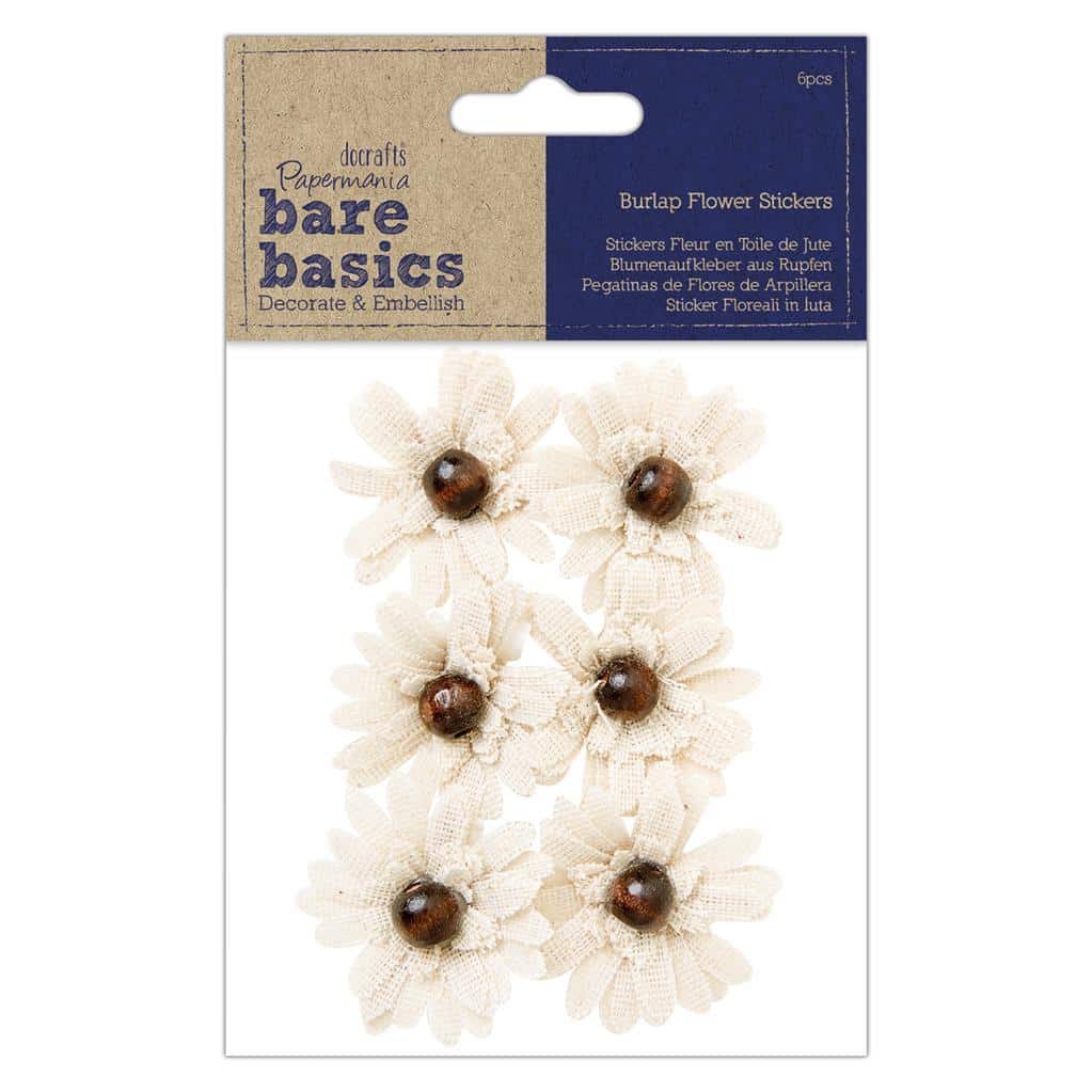 Papermania Burlap Bead Flowers (6pcs)